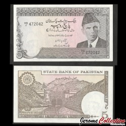 PAKISTAN - Billet de 5 Roupies - Tunnel ferroviaire de Khajak - 1984 – P38a – JeromeCollection