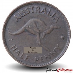 AUSTRALIE - PIECE de 1/2 Penny - Kangourou / George VI (● Perth Mint) sans 