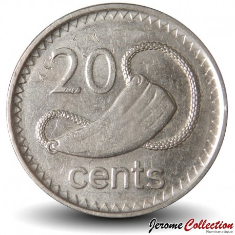 FIDJI - PIECE de 20 Cents - Dent polie de cachalot - 2009 – Km121 – JeromeCollection
