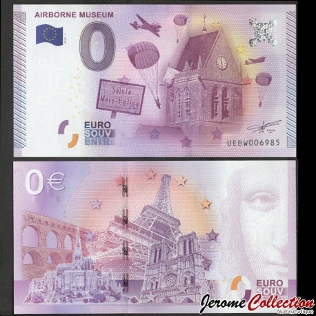 BILLET TOURISTIQUE - ZERO 0 EURO - FRANCE - Sainte Mère-Église - Airborne museum - UEBW - 2015-1 – N227447 –