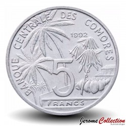 COMORES - PIECE de 5 Francs - Conférence Mondiale sur les pêches - 1992 – Km15 – JeromeCollection