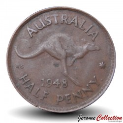 AUSTRALIE - PIECE de 1/2 Penny - Kangourou / George VI (● Perth Mint) - 1948 – Km41 – JeromeCollection