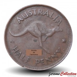 AUSTRALIE - PIECE de 1/2 Penny - Kangourou / George VI (● Perth Mint) - 1947