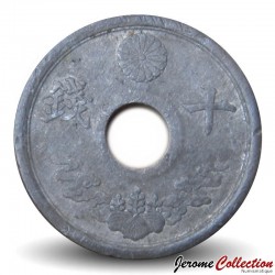 JAPON - PIECE de 10 Sen - Fleur de chrysanthème - 1944