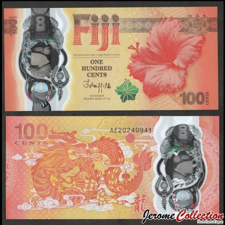 FIDJI - Billet de 100 Cents - Année lunaire chinoise du Dragon - Polymer - 2023 – P124 – JeromeCollection