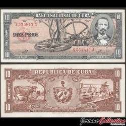 CUBA - Billet de 10 Pesos - Carlos Manuel de Céspedes (Signature Che Guevara) - 1960 – P88c – JeromeCollection