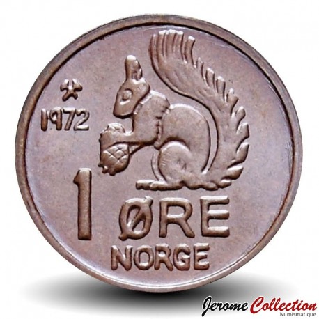 NORVEGE - PIECE de 1 Øre - Écureuil - 1972 – Km403 – JeromeCollection