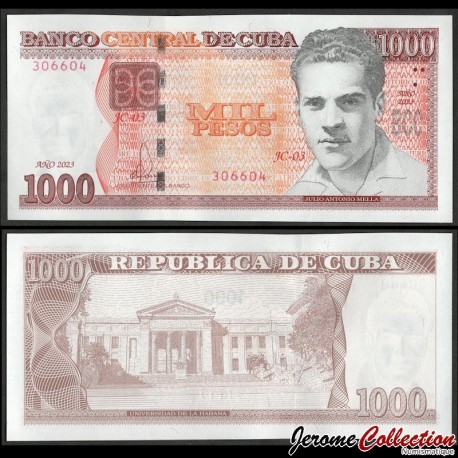 CUBA - Billet de 1000 Pesos - Julio Antonio Mella / Université de La Havane - 2023 – P132c – JeromeCollection