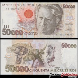 BRESIL - Billet de 50000 Cruzeiros - Luís da Câmara Cascudo - 1992