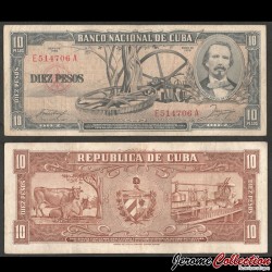 CUBA - Billet de 10 Pesos - Carlos Manuel de Céspedes - Série E - 1958 – P88b – JeromeCollection