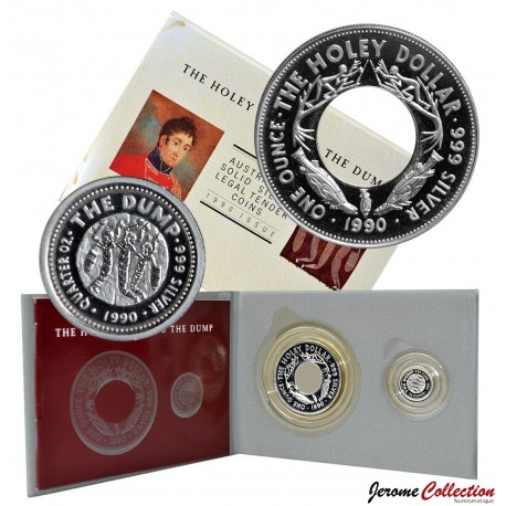 AUSTRALIE - SET / LOT de 2 PIECES de 1 Dollar / 25 Cents - Holey Dollar & Dump - 1989 et 1990 – Km154 Km155 –