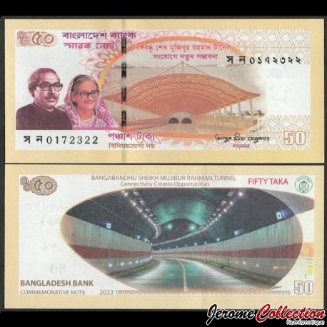 BANGLADESH - Billet de 50 Taka - Ouverture du tunnel Bangabandhu - 2023 – P73 – JeromeCollection