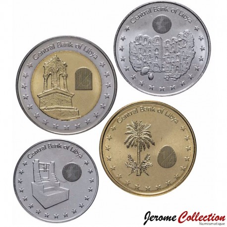 LIBYE - SET / LOT de 4 PIECES de 50 100 Dirhams ¼ ½ Dinar - 2014 – Km32 33 34 35 – JeromeCollection