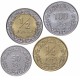 LIBYE - SET / LOT de 4 PIECES de 50 100 Dirhams ¼ ½ Dinar - 2014 – Km32 33 34 35 – JeromeCollection