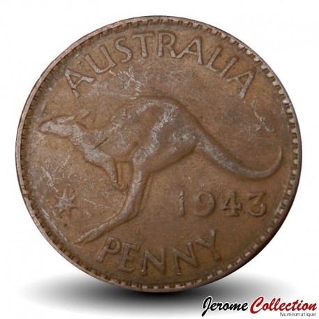 AUSTRALIE - PIECE de 1 Penny - George VI / Kangourou - (Melbourne) - 1943 – Km36 – JeromeCollection