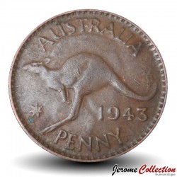 AUSTRALIE - PIECE de 1 Penny - George VI / Kangourou - (● Perth Mint) - 1943 – Km36 – JeromeCollection
