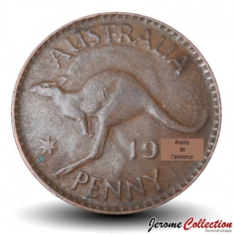 AUSTRALIE - PIECE de 1 Penny - George VI / Kangourou - (● Perth Mint) - 1945 – Km36 – JeromeCollection
