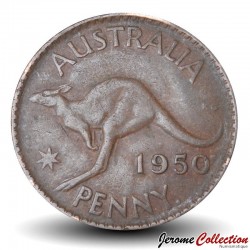AUSTRALIE - PIECE de 1 Penny - George VI / Kangourou - ( • Perth Mint) - 1950 – Km43 – JeromeCollection