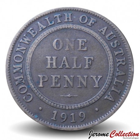 AUSTRALIE - PIECE de ½ Penny - George V - 1919 – Km22 – JeromeCollection
