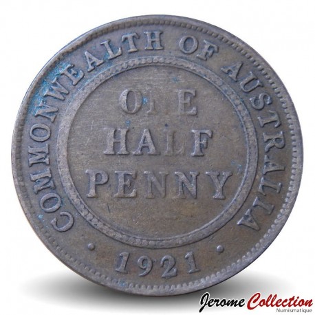 AUSTRALIE - PIECE de ½ Penny - George V - 1921 – Km22 – JeromeCollection