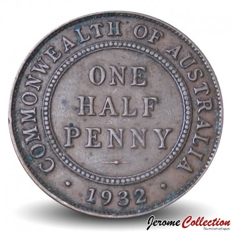 AUSTRALIE - PIECE de ½ Penny - George V - 1932 – Km22 – JeromeCollection
