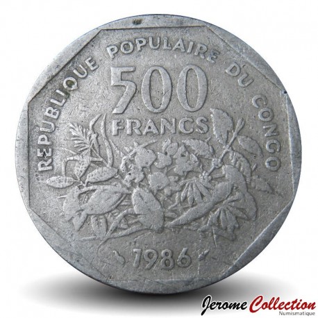 CONGO BRAZZAVILLE / REP POPULAIRE DU CONGO - PIECE de 500 FRANCS - 1986 – Km4 – JeromeCollection
