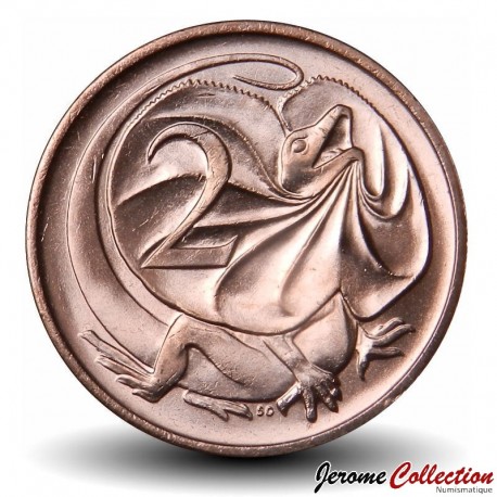 AUSTRALIE - PIECE de 2 Cents - Elizabeth II (2e effigie) - Dragon d'Australie - 1975 – Km63 – JeromeCollection