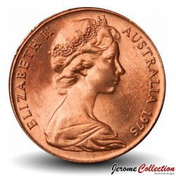 AUSTRALIE - PIECE de 2 Cents - Elizabeth II (2e effigie) - Dragon d'Australie - 1975