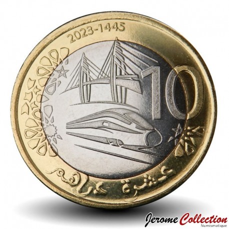 MAROC - PIECE de 10 Dirhams - Bimétal - Train à grande vitesse - 2023 – N388121 – JeromeCollection
