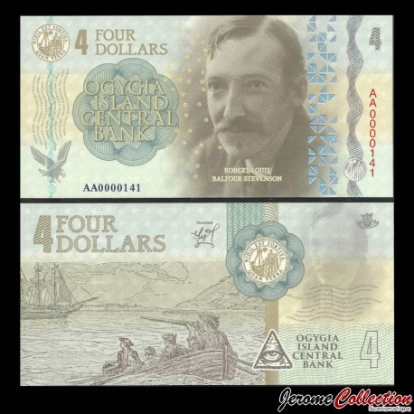OGYGIA ISLAND - Billet de 4 Dollars - Robert Stevenson - 2019 – 0004 – JeromeCollection