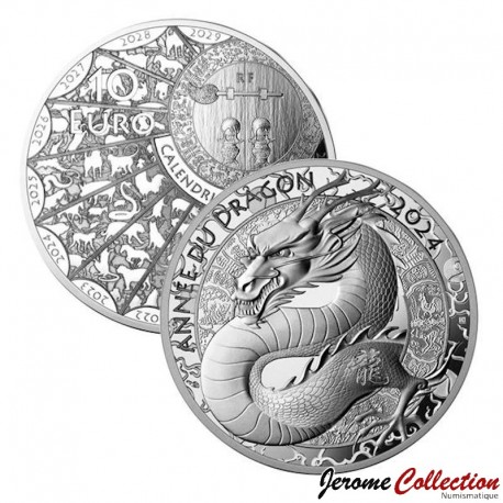 FRANCE - 10 EURO ARGENT - ANNEE DU DRAGON (2024) - Belle Epreuve – N389131 – JeromeCollection