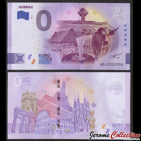 BILLET TOURISTIQUE - ZERO 0 EURO - AUBRAC - La Lozère Naturellement - UEJZ - 2023-1 – N359924 – JeromeCollection
