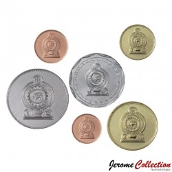 SRI LANKA - SET / LOT de 6 PIECES de 25 50 Cents 2 5 10 Roupies - 2005 / 2013
