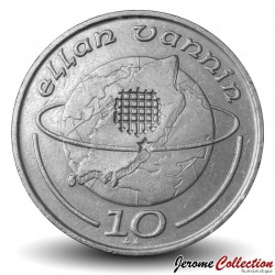 MAN (Ile de) - PIECE de 10 Pence - Carte topographique de Man - 1990