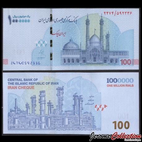 IRAN - IRAN CHEQUE - Billet de 100 Tomans / 1000000 Rials - Mosquée - 2023 – P166b – JeromeCollection