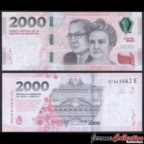ARGENTINE - Billet de 2000 Pesos - Grierson et Carrillo - (Nouveau design) - 2023 – P368b – JeromeCollection