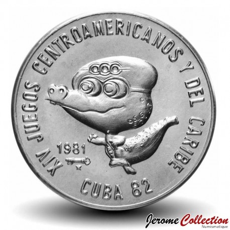 CUBA - PIECE de 1 Peso - XIV jeux des caraibes - Mascotte - 1981 – Km60 – JeromeCollection