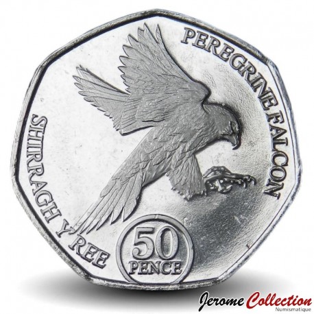 MAN (Ile de) - PIECE de 50 Pence - Faucon pèlerin / Charles III - 2023 – Km1798 – JeromeCollection