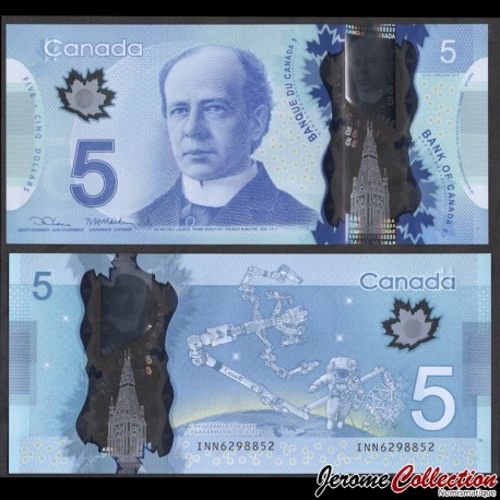 CANADA - Billet de 5 Dollars - Sir Wilfrid Laurier - Lane & Macklem - 2013 – P106e – JeromeCollection