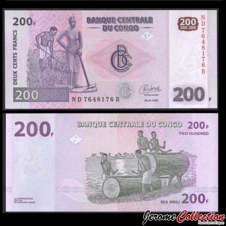 CONGO - Billet de 200 Francs - 04.01.2022 – P99c – JeromeCollection
