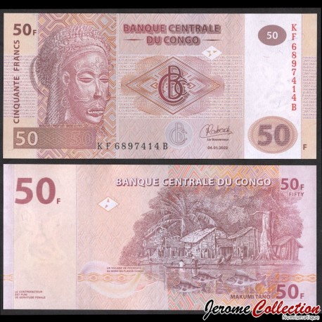 CONGO - Billet de 50 Francs - Oberthur - 04.01.2022 – P97B – JeromeCollection