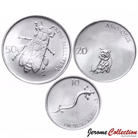 SLOVENIE- SET / LOT de 3 PIECES de 10 20 50 Stotinov - Animaux / Insectes - 1992 / 1993 – Km3 4 5 – JeromeCollection