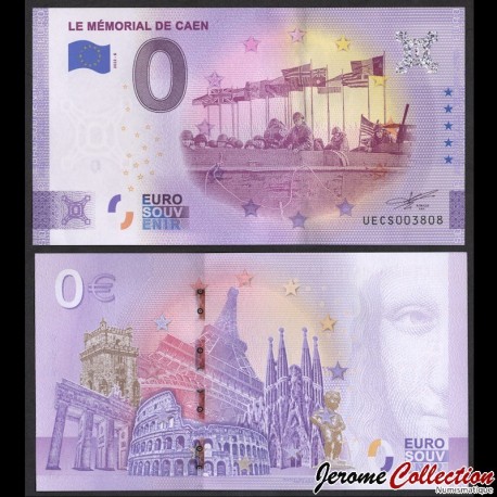 BILLET TOURISTIQUE - ZERO 0 EURO - Mémorial de Caen - Barge et drapeaux - UECS - 2022-6 – N321402 – JeromeCollection