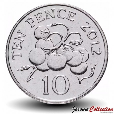GUERNESEY (île de) - PIECE de 10 Pence - Tomates - 2012 – Km149 – JeromeCollection