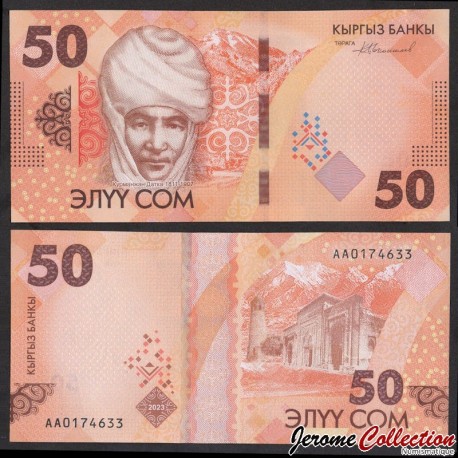 KIRGHIZISTAN - Billet de 50 Som - Kurmanjan Datka - AA - 2023 – P35 – JeromeCollection