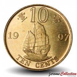 HONG-KONG - PIECE de 10 cents - Rétrocession à la Chine - 1997