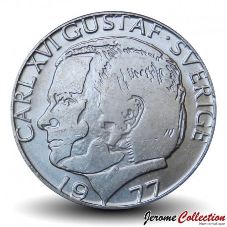 SUEDE - PIECE de 1 Krona - Carl XVI Gustave - 1977 – Km852 – JeromeCollection