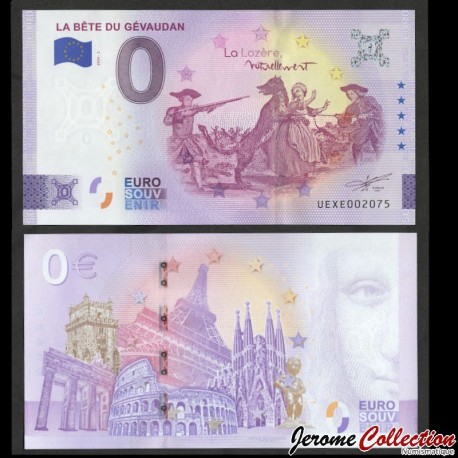 BILLET TOURISTIQUE - ZERO 0 EURO - LOZERE - LA BETE DE GEVAUDAN - La Lozère Naturellement - UEXE- 2024-2 – N399191 –