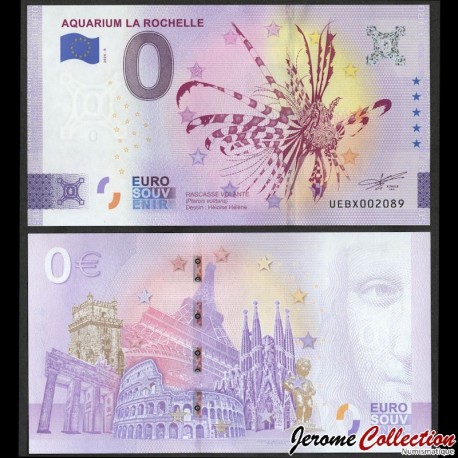 BILLET TOURISTIQUE - ZERO 0 EURO - La Rochelle - Aquarium (Rascasse) - UEBX - 2024-8 – N413669 – JeromeCollection