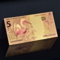 BRESIL - Billet de 5 Reals - Grue - Doré - 2010